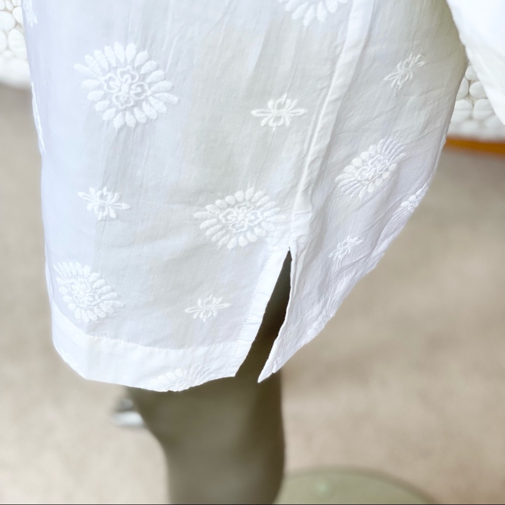 White on White Embossed Tunic Swim Coverup - Picture 8 of 16